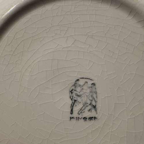 Minokiki set of 6 vintage appetizer plates used, 1960s-70s