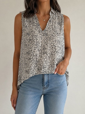 Helmi sleeveless women's blouse with animal print like new, size M