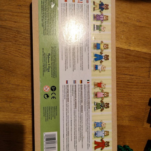 Melissa and Doug wooden puzzle like new with 3 figures and clothes