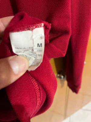 United Colors of Benetton long sleeve polo used, red, size M