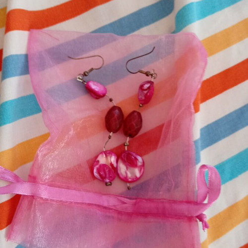 Long earrings new, unused in pouch