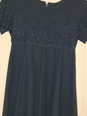Dress blue navy crepe like new, size M