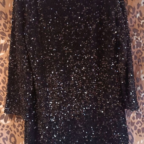 Sequin dress with open back new, H&M, black, size L