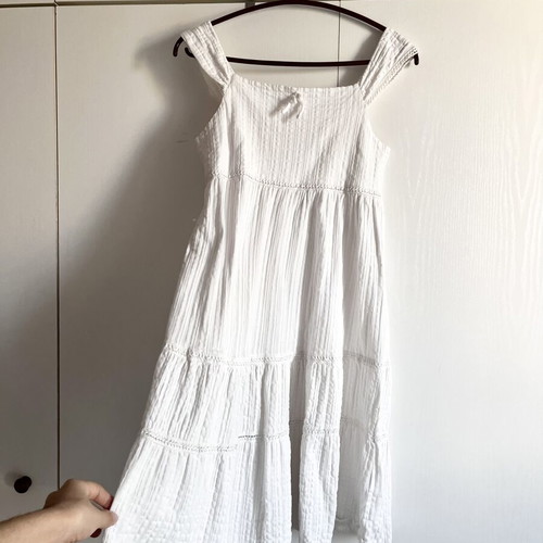 Zara white summer dress for girls aged 13-14 used