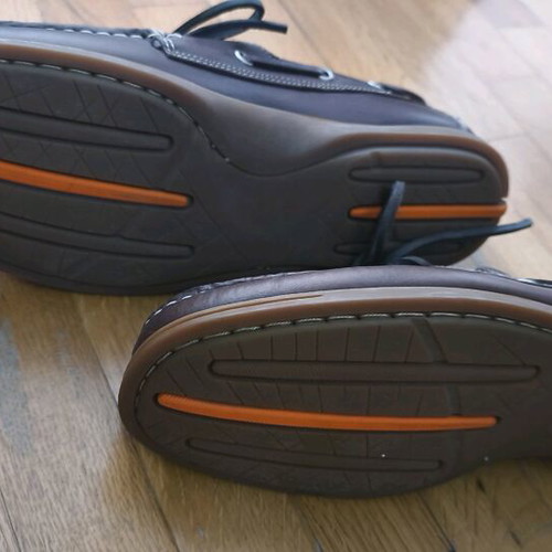 Leather Loafers unisex boat shoes size 41 like new, brown