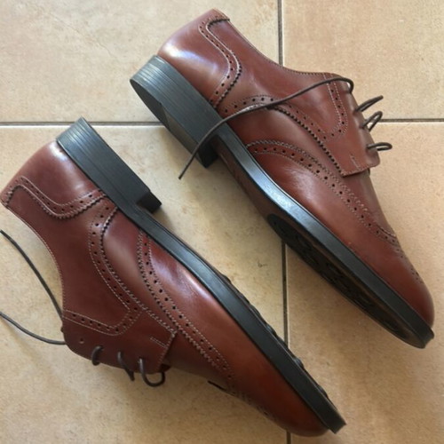 Handmade leather men's shoes moccasins brown size 45-46 like new