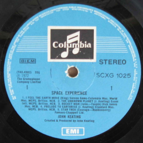John Keating Space Experience 1972 vinyl record used, electronic