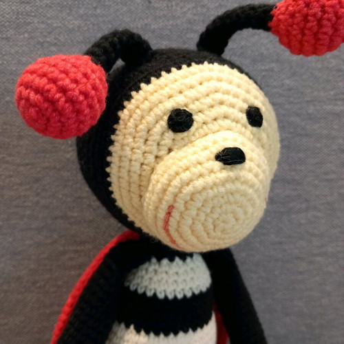 Handmade crocheted ladybug doll 40 cm new, cotton yarn