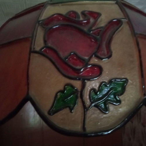 Room lamp used, 1970s stained glass style plexiglass