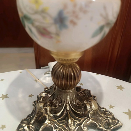 Bronze lamp with porcelain new