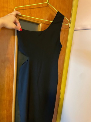 MY T black dress like new with slit and side zipper