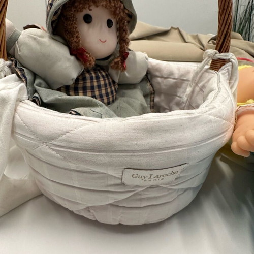 Dolls like new, set of 2 with basket