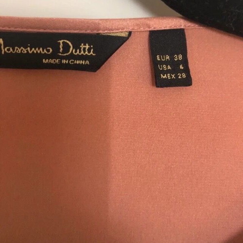 Massimo Dutti women's long-sleeve tunic satin pink coral size M like new