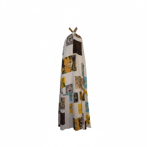 Camilla silk maxi dress size 2 with patchwork and tassels like new