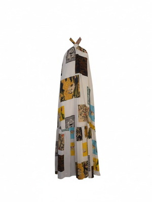 Camilla silk maxi dress size 2 with patchwork and tassels like new