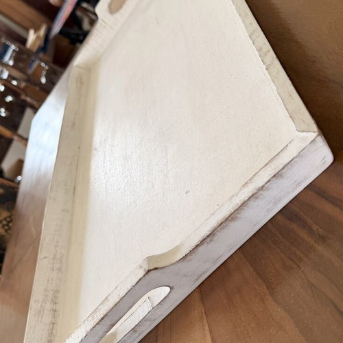 Large Wooden Serving Tray shabby chic vintage, new