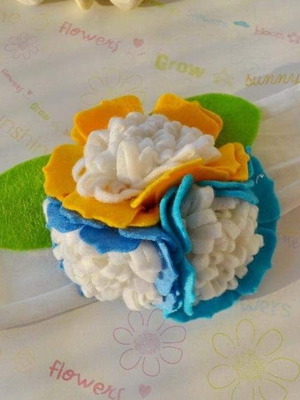 Hairband colorful felt flower new