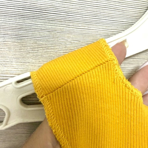 Zara yellow orange ribbed cotton cropped tank top