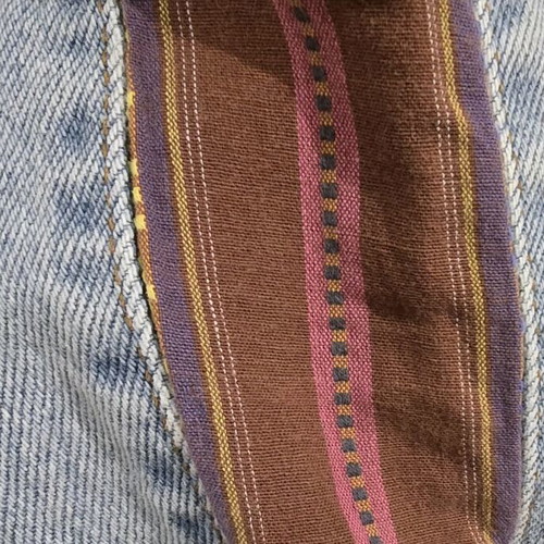 Vintage jean pants new, multicolor turquoise, size L
