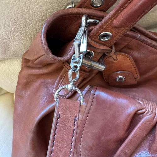 Miu Miu Pocket Leather Vintage Shoulder Bag used, brown