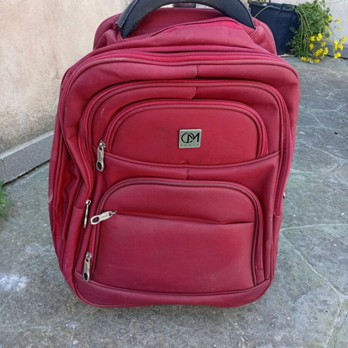 Rolling backpack 6 compartments like new, red