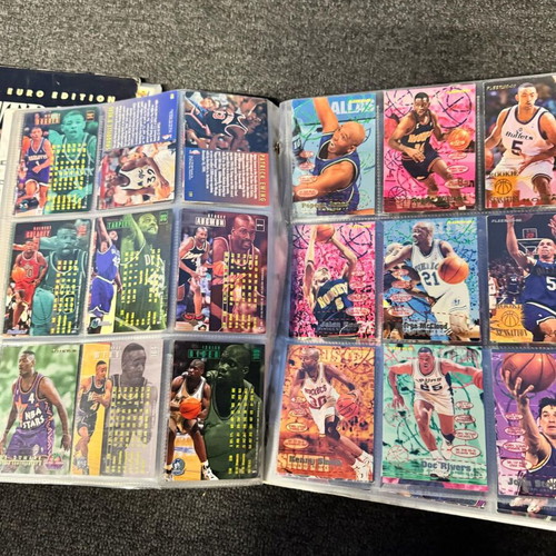 Upper Deck albums used, pack of 2 with 477 NBA Fleer cards