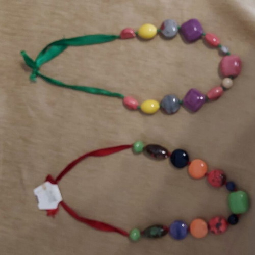 Handmade colorful necklaces new, pack of 2, 90cm length