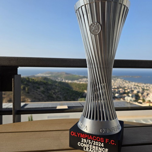 Olympiacos UEFA Conference League Trophy Cup 30cm new with keychain