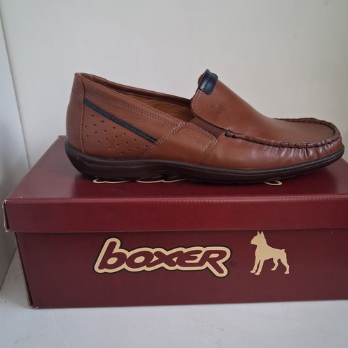 Boxer men's genuine leather shoes new brown size 39