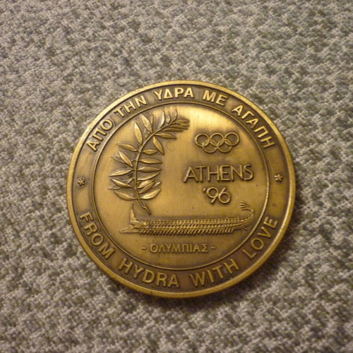 Commemorative Medal from Hydra used, Athens Olympics 1996