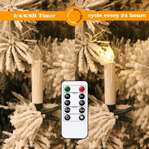 Wireless LED Christmas Tree Candles set of 30 like new with remote and timer