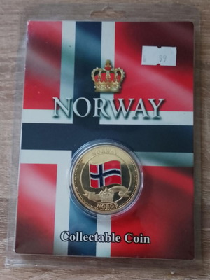 Norway commemorative coin 1995 like new, colored embossed