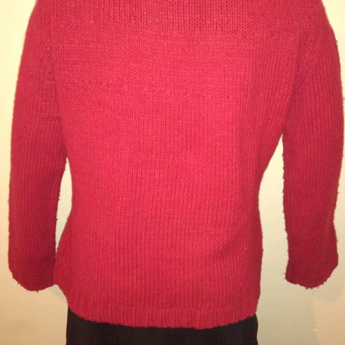 Blouse used red, warm, merino wool, size M