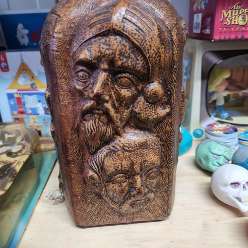 Whisky bottle Don Quixote vintage used, covered with genuine leather