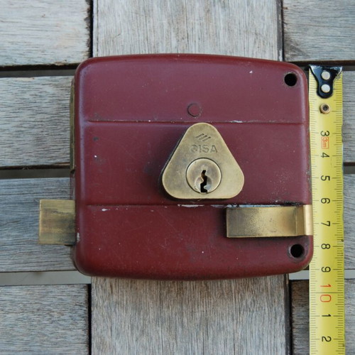 Cisa lock used, with one key, 11cm x 9cm
