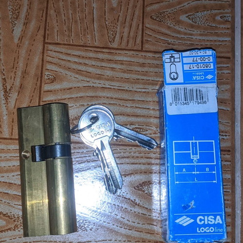 CISA Logo Line lock cylinder 80mm like new with 3 keys