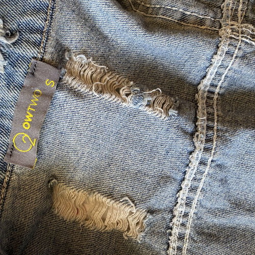 Jean sleeveless women's vest, size S, blue