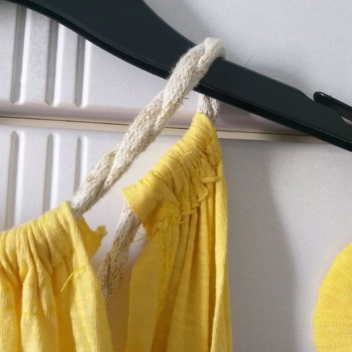 Top with fringes like new, yellow, with earrings gift
