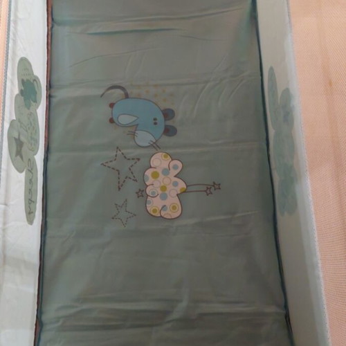 Playpen used blue dark brown 1.40×0.60 m double-decker