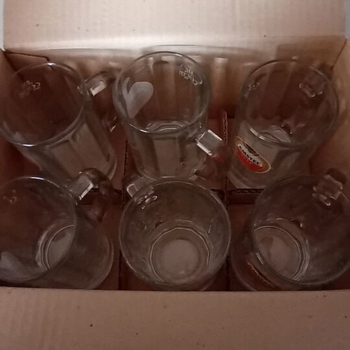 Amstel beer glass mug with handle, 300 ml, pack of 12