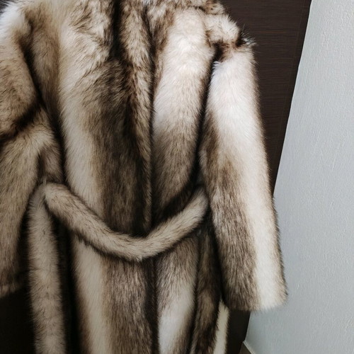 Synthetic fur new, black and white, size XS