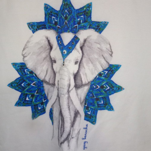 T-shirt like new, size XS, white and blue