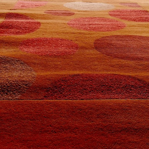 Royal Carpet wool rug used with modern geometric circle design