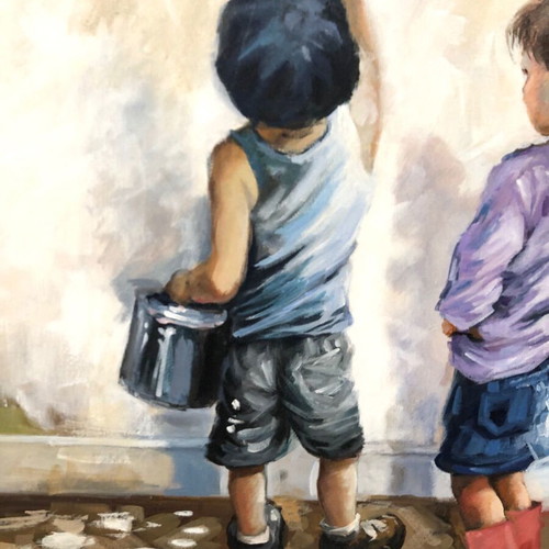 Authentic painting by Doumis like new, 55x70cm