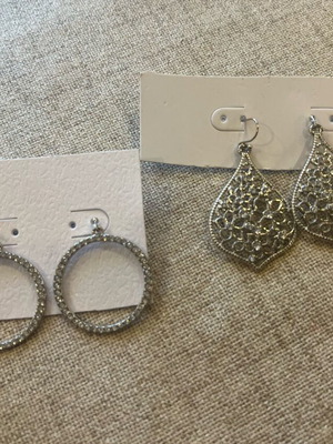 Silver earrings set of two like new