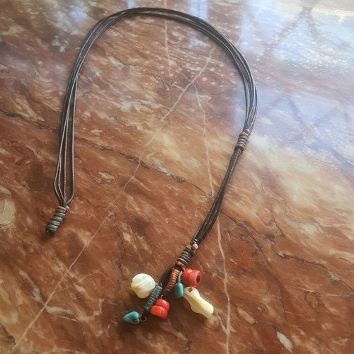 Necklace with colorful beads, 56 cm