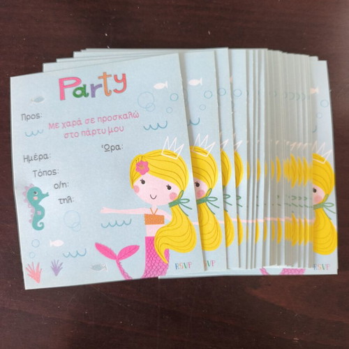 Party invitation cards, pack of 10