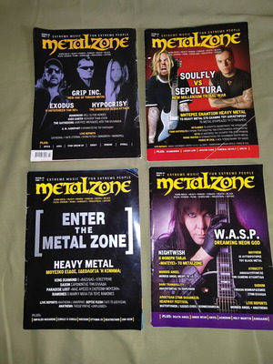 Περιοδικά Metal Zone σετ 4 τεύχη σαν καινούργια 2004 heavy metal