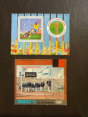Collectible Munich 1972 & 1974 Stamp Souvenir Sheets new