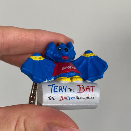 Vintage Sanyo promotional keychain Tery the Bat used
